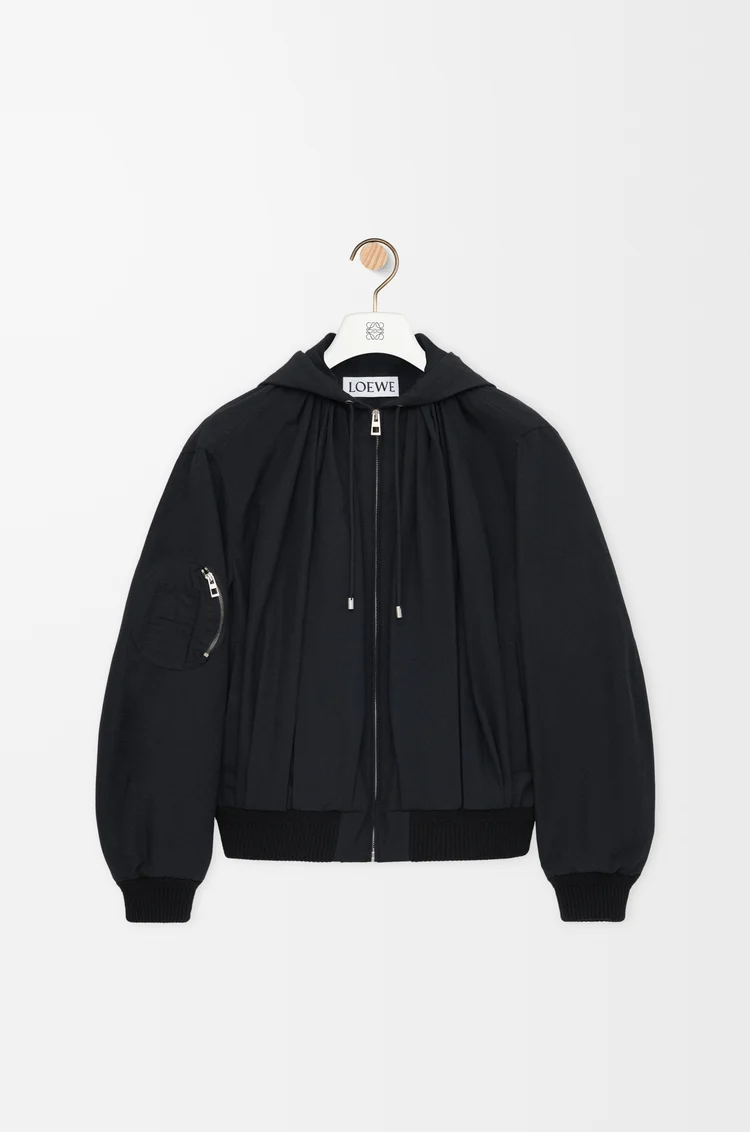 LOEWE Kapuzenjacke aus Wollmischung Schwarz