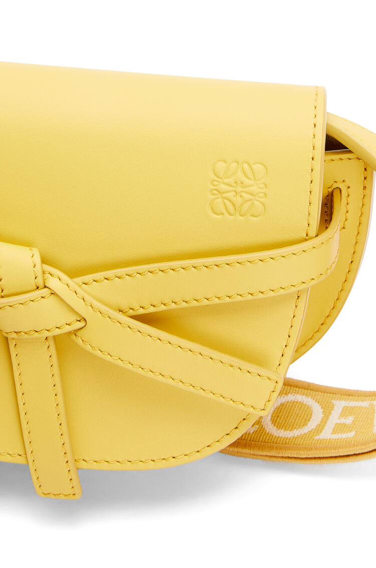 LOEWE Bolso Gate Dual mini en jacquard y piel de ternera Amarillo Oscuro