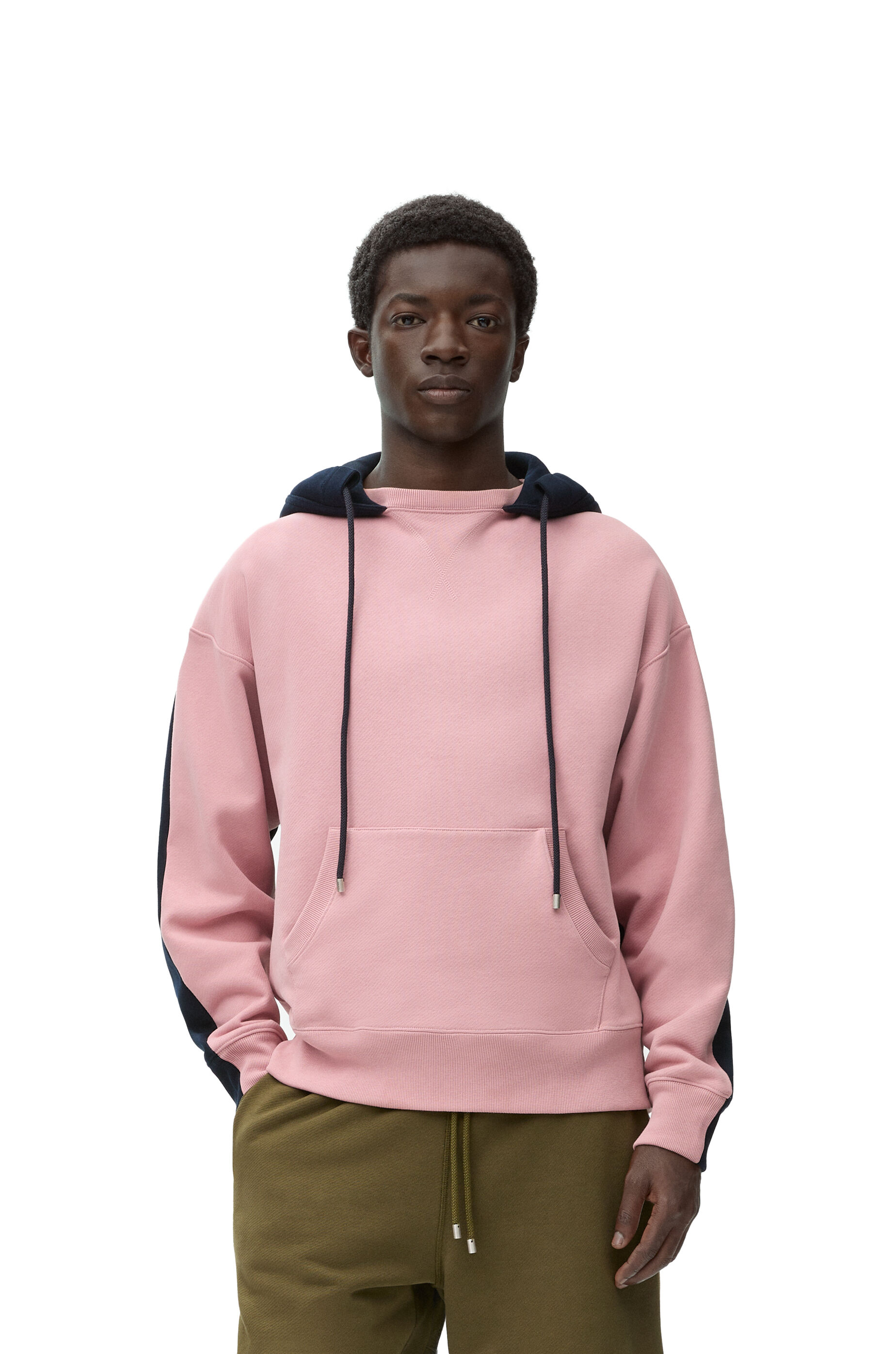 Hoodie in cotton Pink Dark Navy Blue LOEWE