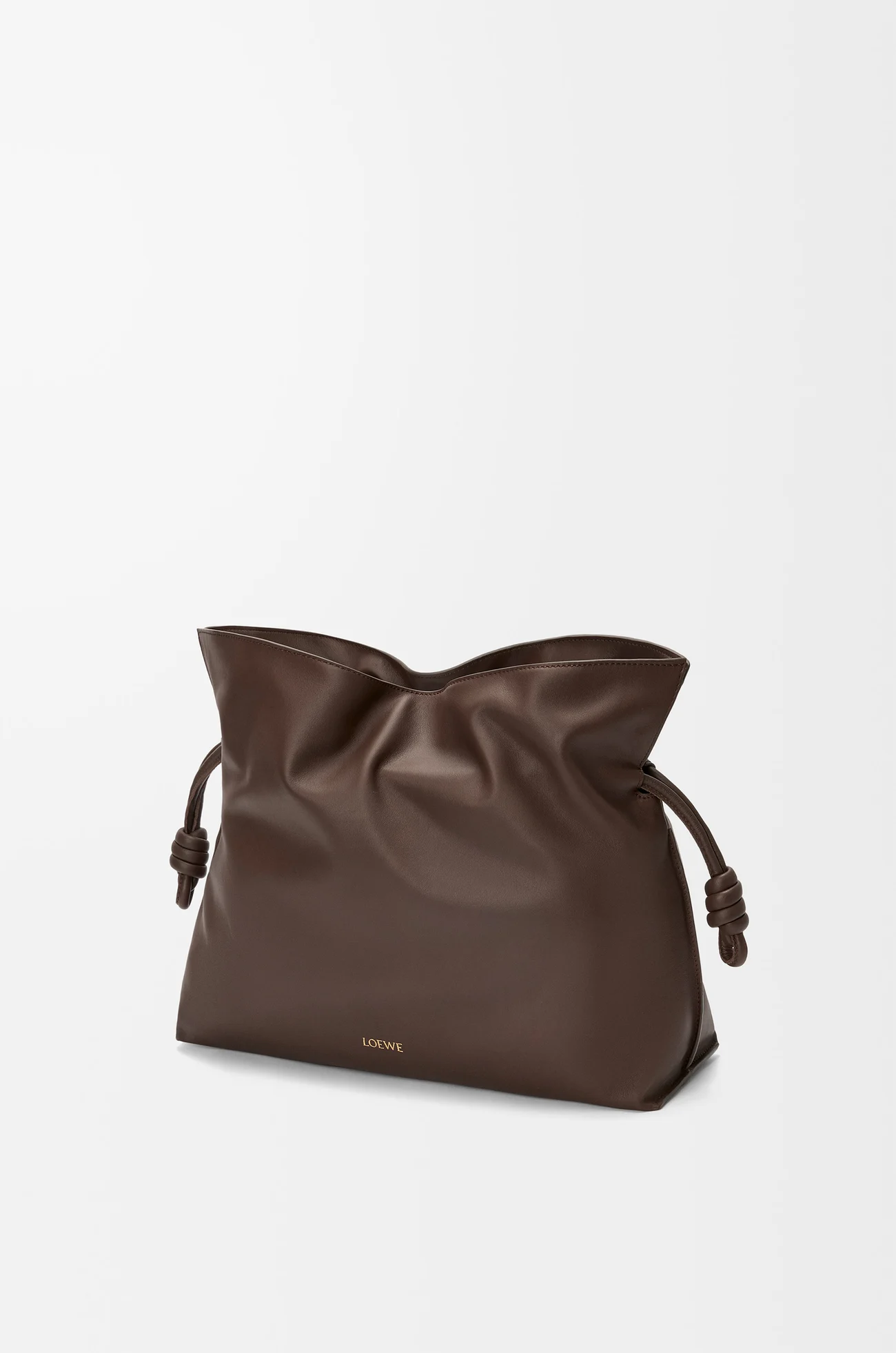 LOEWE Große Flamenco Clutch aus Nappa-Kalbsleder Schokoladenbraun