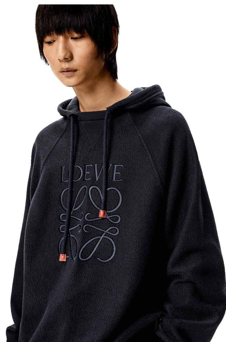 LOEWE Reverse Anagram hoodie in cotton Dark Navy