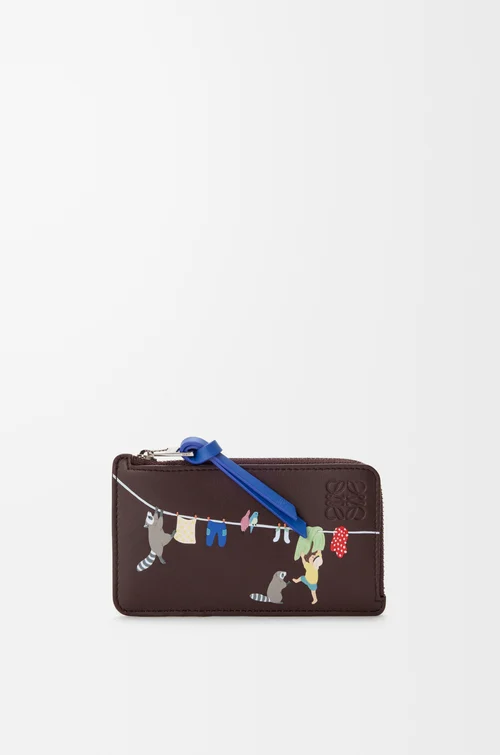LOEWE アライグマ コインカードホルダー（ナパカーフ） ダークブラウニー