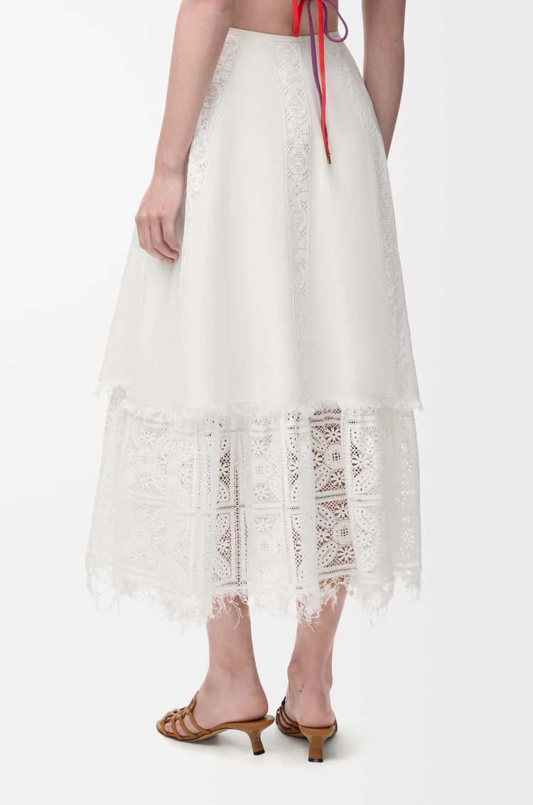LOEWE Skirt in cotton and silk White