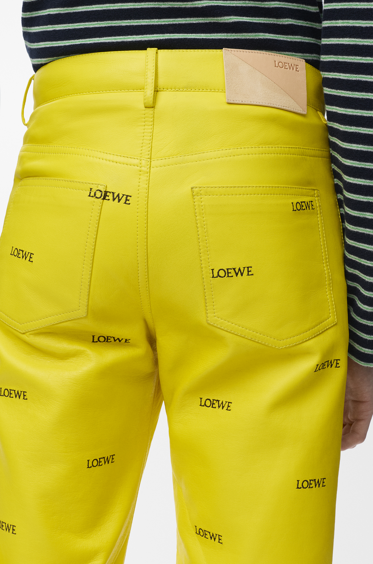 LOEWE 纳帕羊皮革长裤 黄色