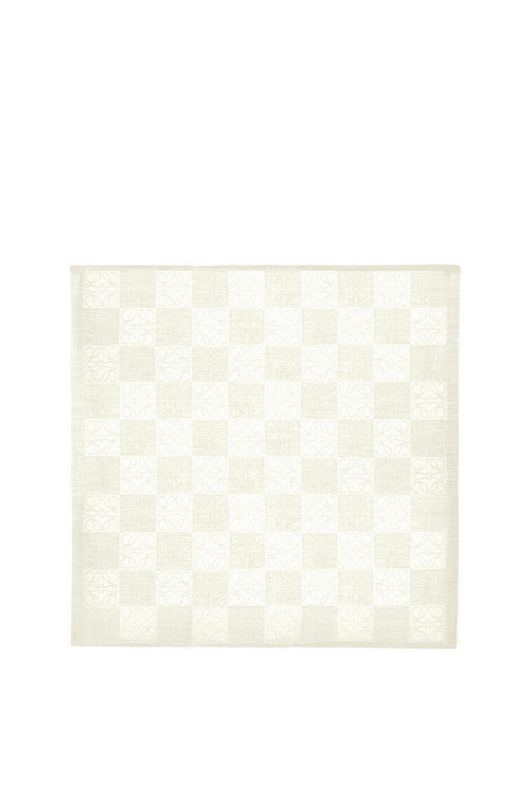 LOEWE Damero scarf in wool, silk and cashmere Off-white pdp_rd