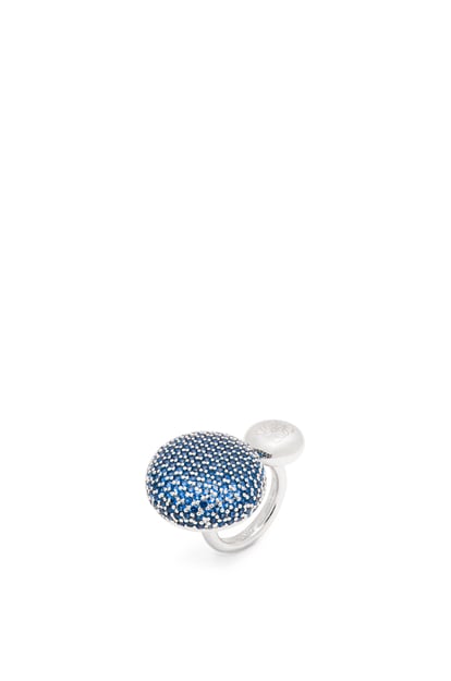 LOEWE Anagram Pebble ring in sterling silver and crystals Silver/Blue plp_rd