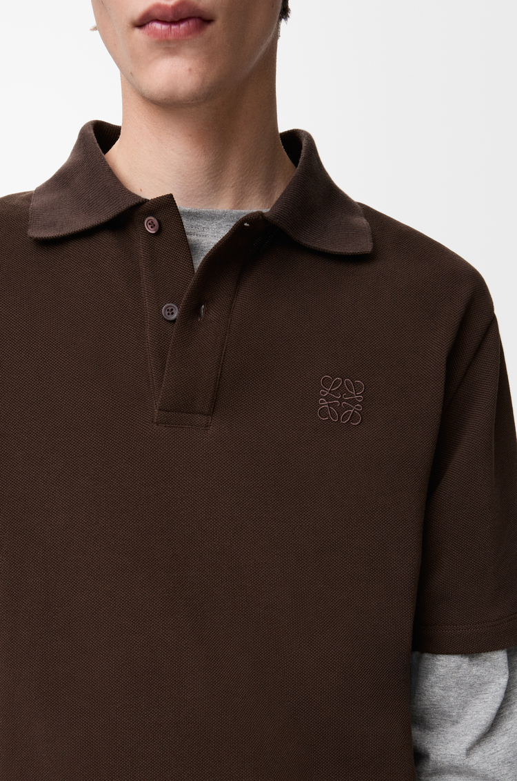 LOEWE 棉质 Polo 衫 深棕色