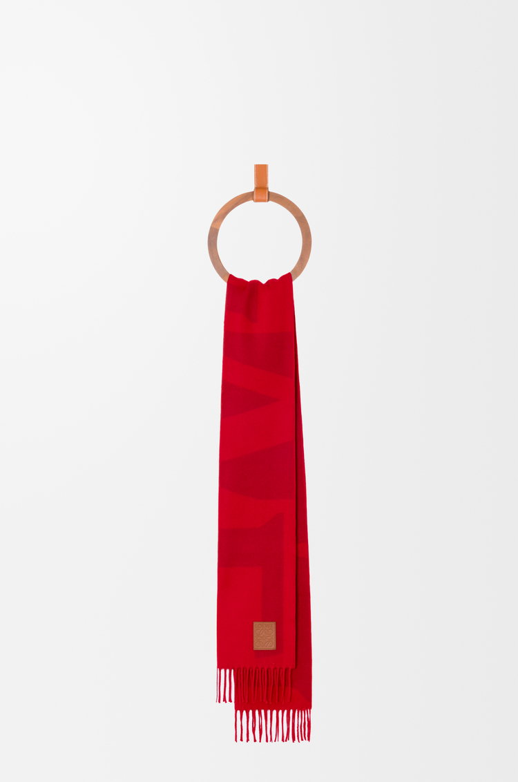 LOEWE スカーフ（カシミヤ） レッド/ダークレッド