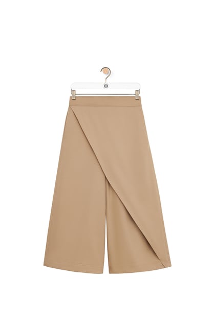LOEWE Cropped wrap trousers in cotton Kraft Beige