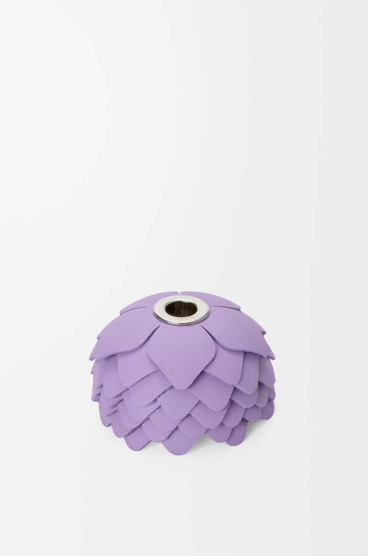 LOEWE Charm Small Flower de piel de ternera Malva