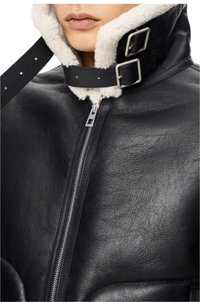 LOEWE Aviator jacket in shearling Black/White