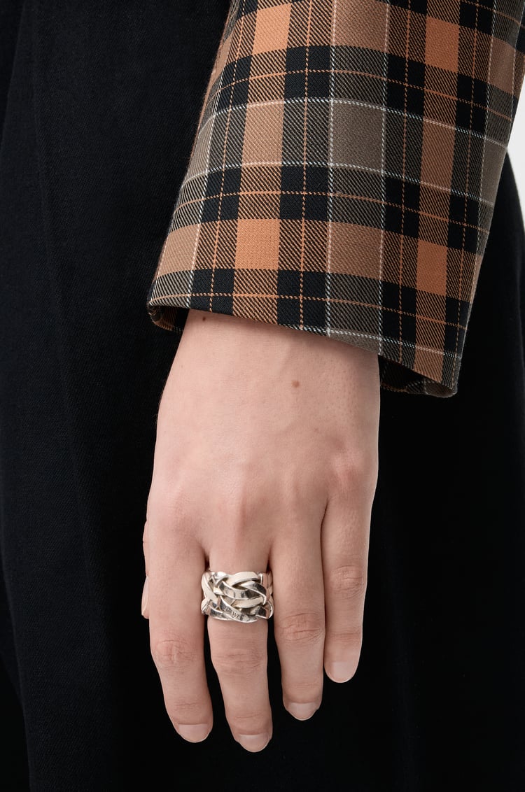 LOEWE Nest ring in sterling silver and enamel Silver/White