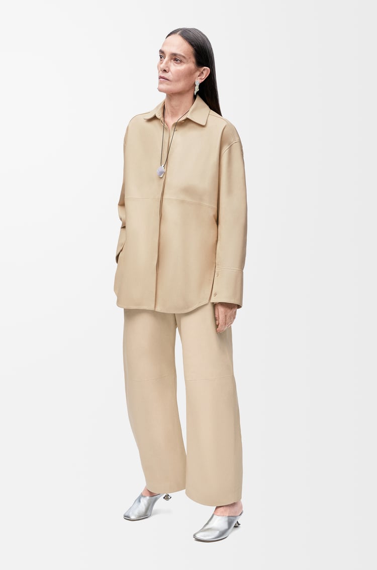 LOEWE Barrel trousers in nappa lambskin Beige