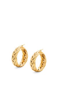 LOEWE Braided hoop earrings in sterling silver Gold