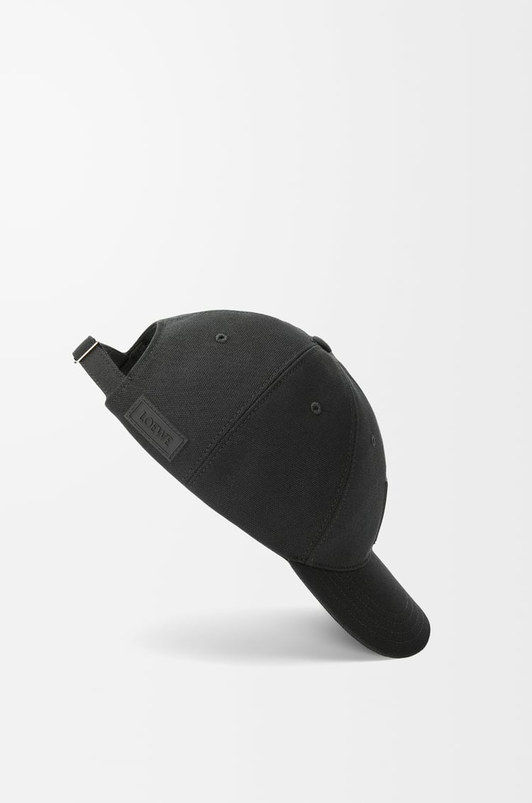 LOEWE Gorra con parche en lona Negro