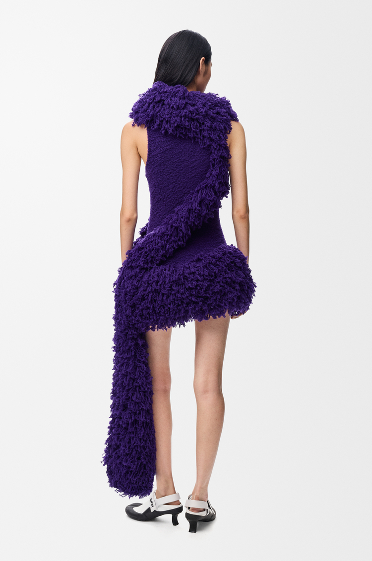 LOEWE Vestido en mezcla de lana Morado