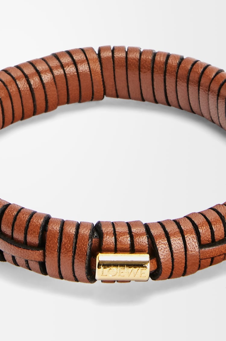 LOEWE Pulsera tejida en piel de ternera Marrón Claro