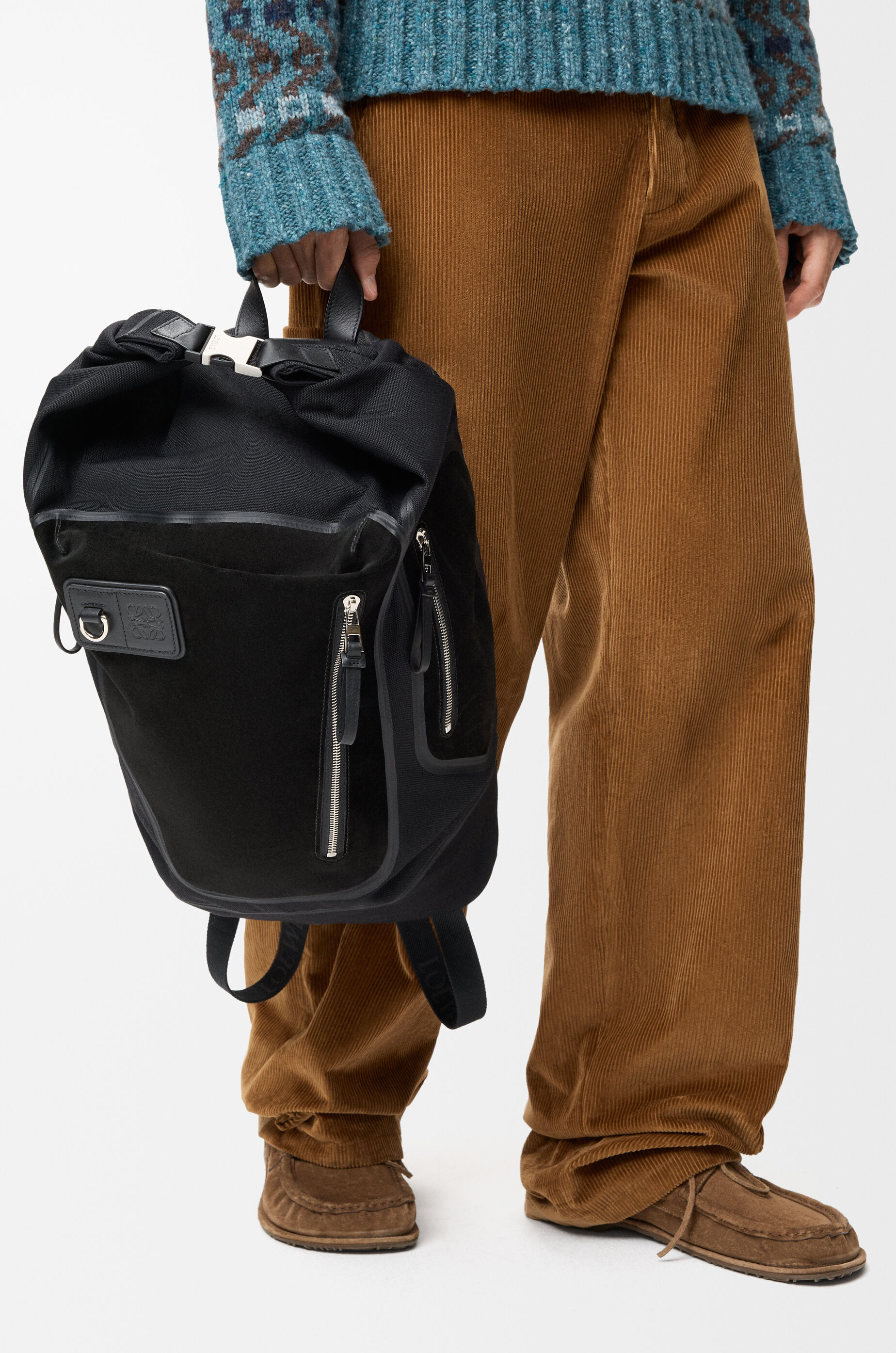 フレックス ロールトップ バックパック（キャンバス&スエード