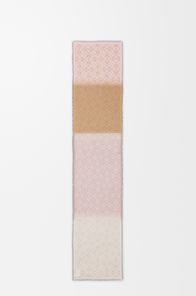 LOEWE Sciarpa in misto lana, seta e cashmere Light Pink/Beige