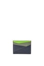 LOEWE Puzzle plain cardholder in classic calfskin Apple Green/Deep Navy pdp_rd
