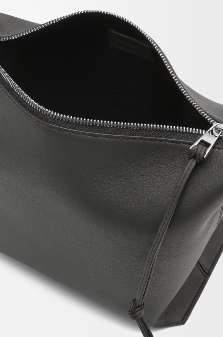 LOEWE Bolso bandolera Cubi pequeño en piel de ternera y jacquard Gris Oscuro
