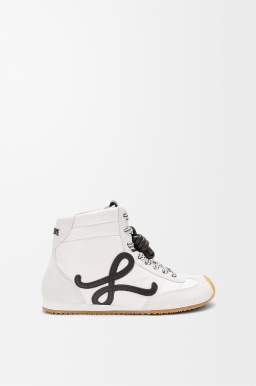 LOEWE Ballet Runner 2.0 high-top in nylon and calfskin White/Black