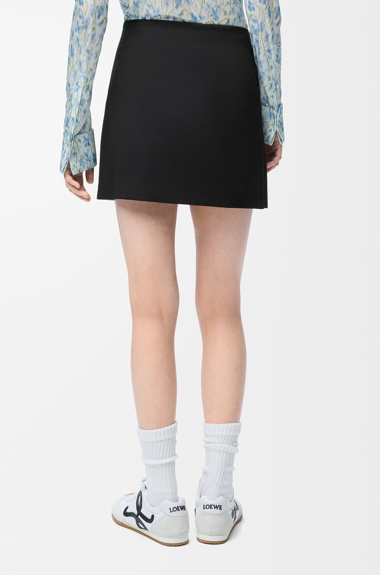 LOEWE Mini skirt in cotton and silk Black