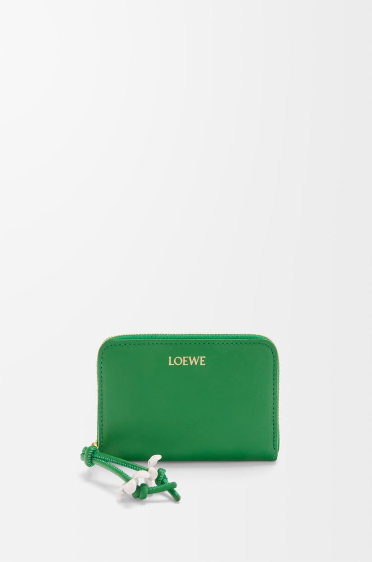 LOEWE ジップ コインパース（シャイニーナパカーフ） トロピカルグリーン/ホワイト