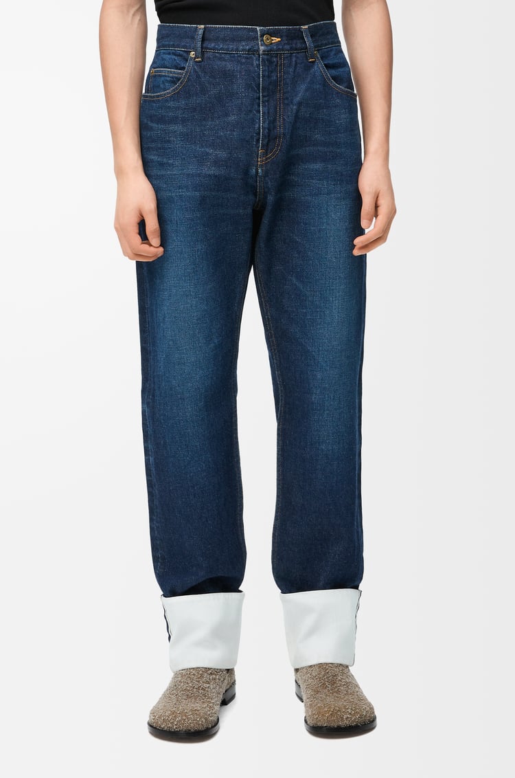LOEWE Fisherman turn-up jeans in denim Washed Indigo
