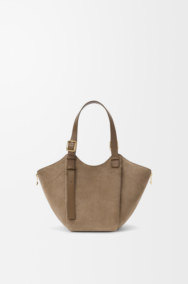 LOEWE Hammock Flip bag in suede Brownish Green
