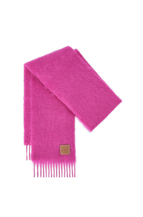 LOEWE 羊毛和马海毛围巾 shocking pink plp_rd