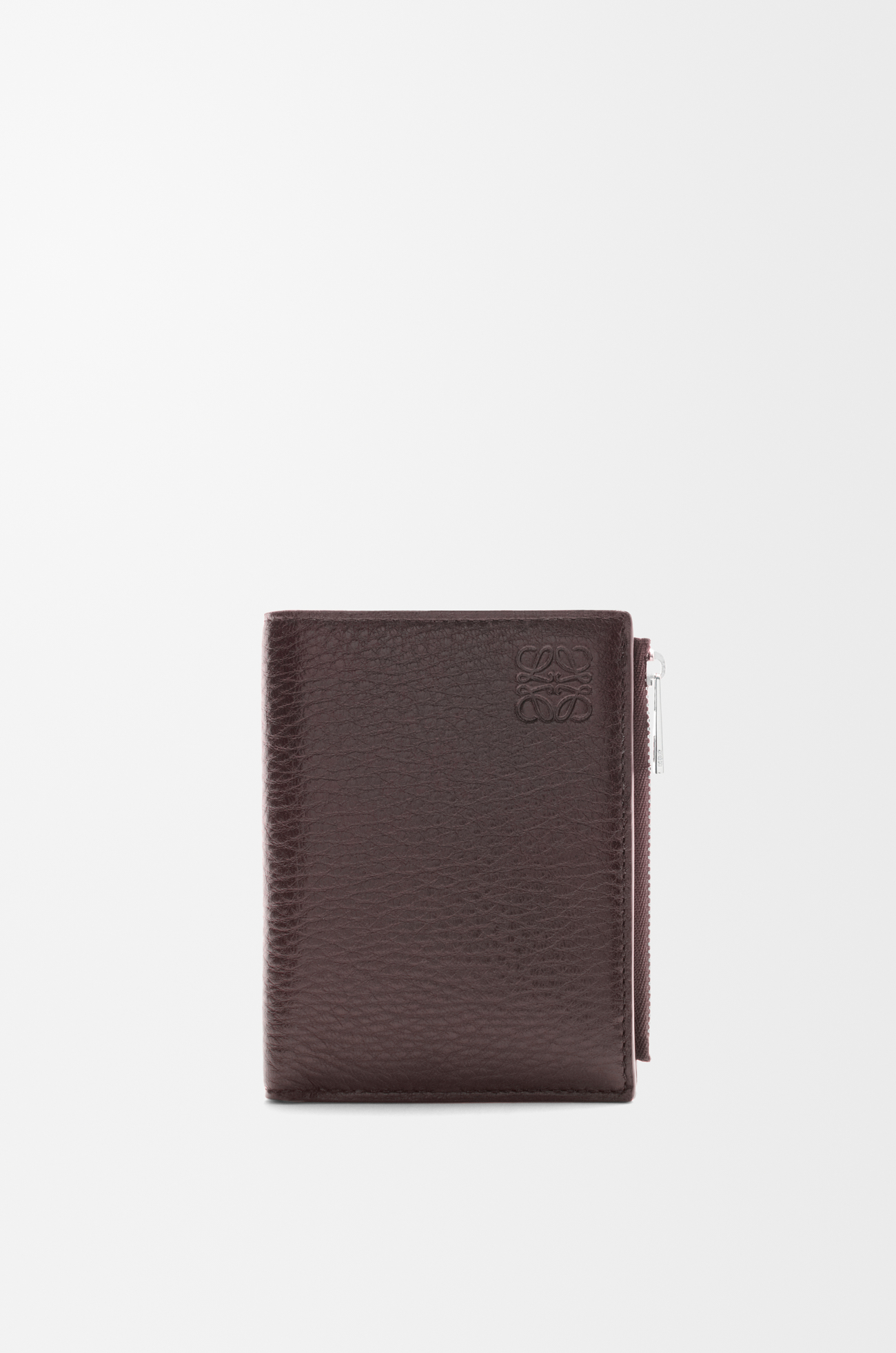 LOEWE Slim compact wallet in deerskin Oxblood