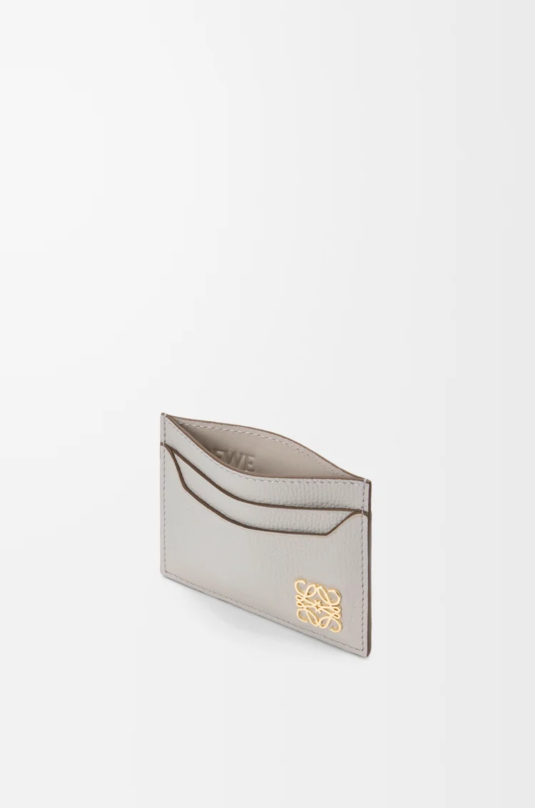 LOEWE Anagram plain cardholder in pebble grained calfskin Light Ghost Grey
