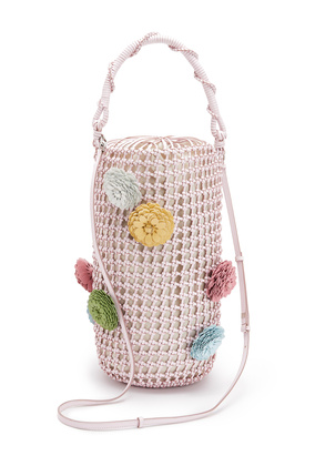 LOEWE Flower Bucket mesh bag in calfskin Icy Pink plp_rd