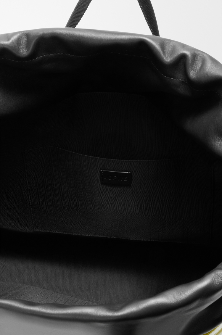 LOEWE 纸纹牛皮革 Squad 背包 柠檬黄色