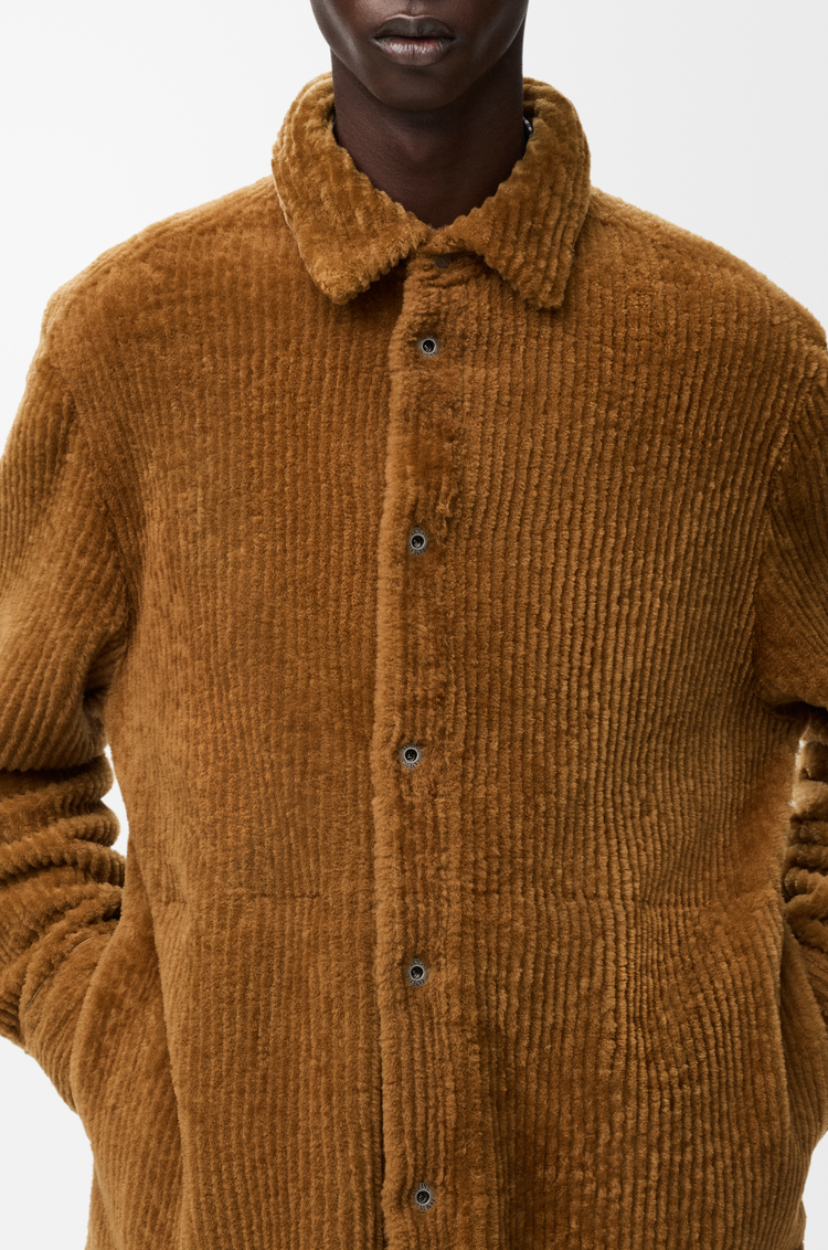 LOEWE Overshirt in shearling Camel