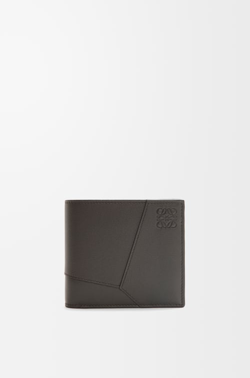 LOEWE Puzzle bifold wallet in classic calfskin Dark Grey