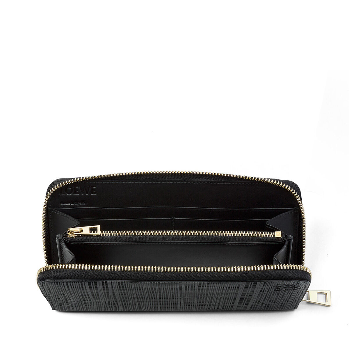 LOEWE Linen Zip Around Wallet Black front