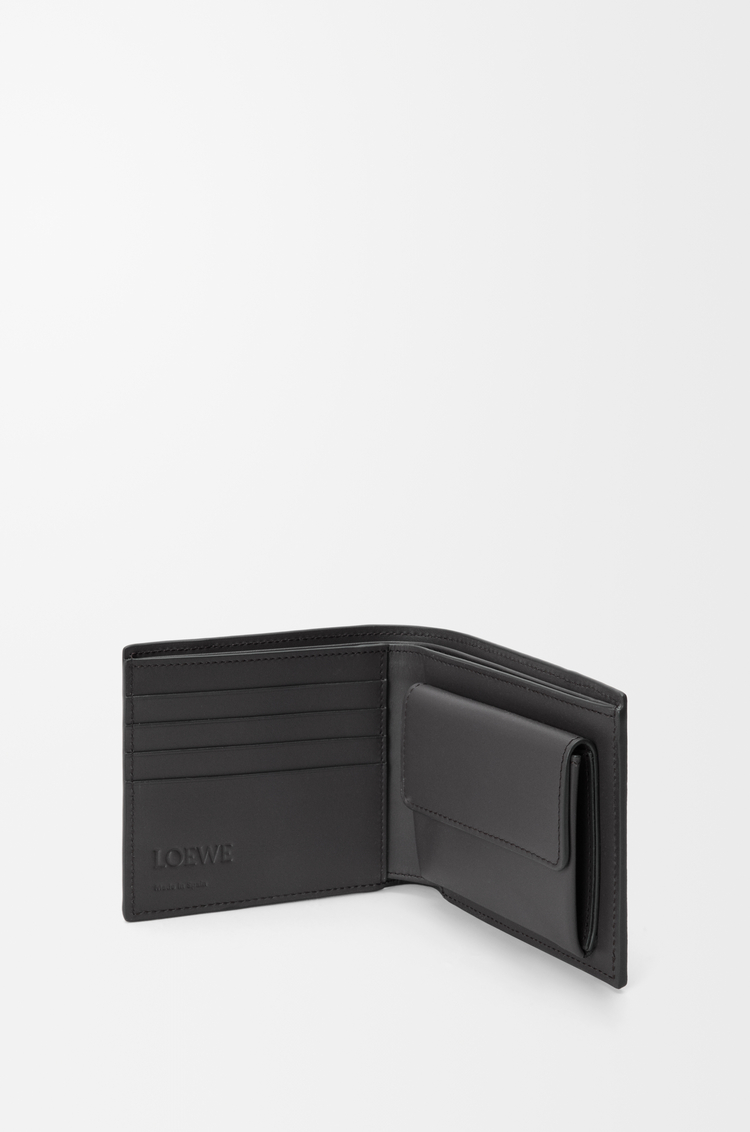 LOEWE 퍼즐 바이폴드 동전 지갑 - 클래식 카프스킨 Asphalt Grey/Storm Blue