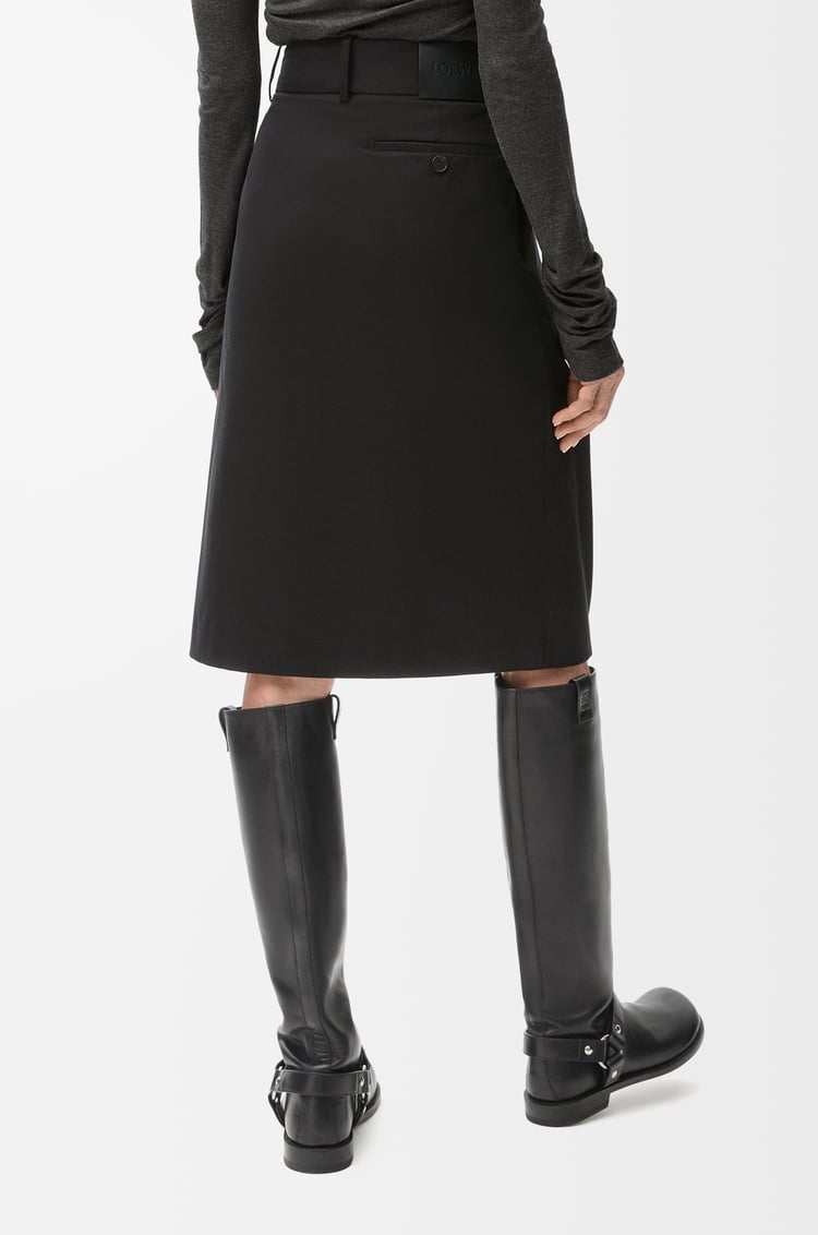 LOEWE Wrap skirt in cotton and silk Black
