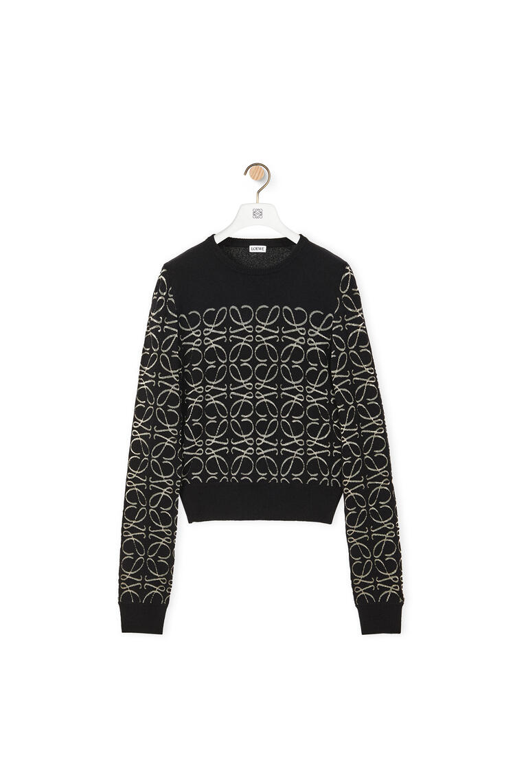 LOEWE Anagram devore sweater in wool Black pdp_rd