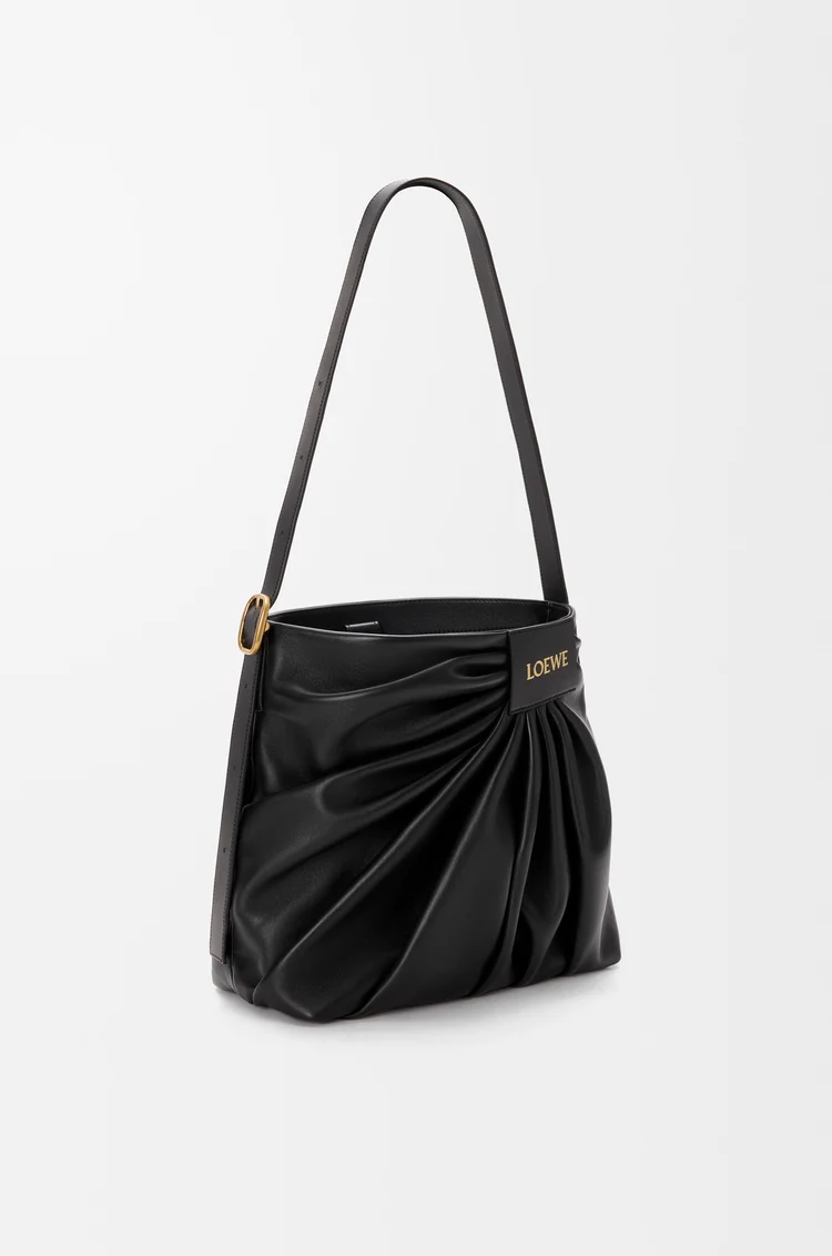LOEWE Draped tote in mellow nappa lambskin Black
