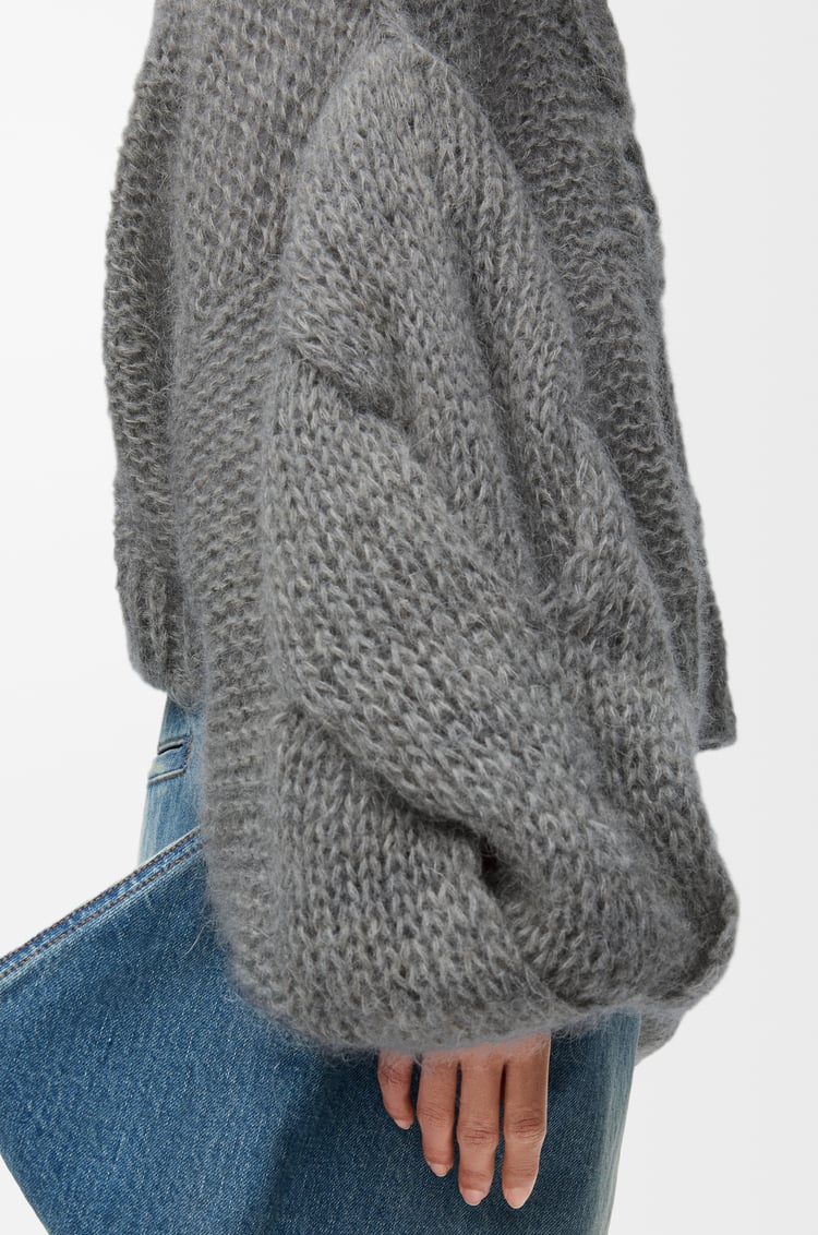 LOEWE Pull Anagram en mohair Gris Chiné