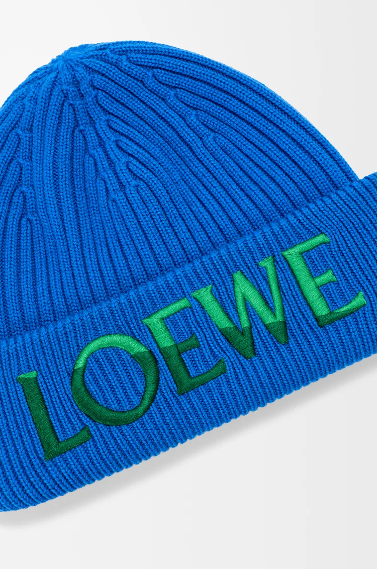 LOEWE Gorro LOEWE en lana Azul/Verde