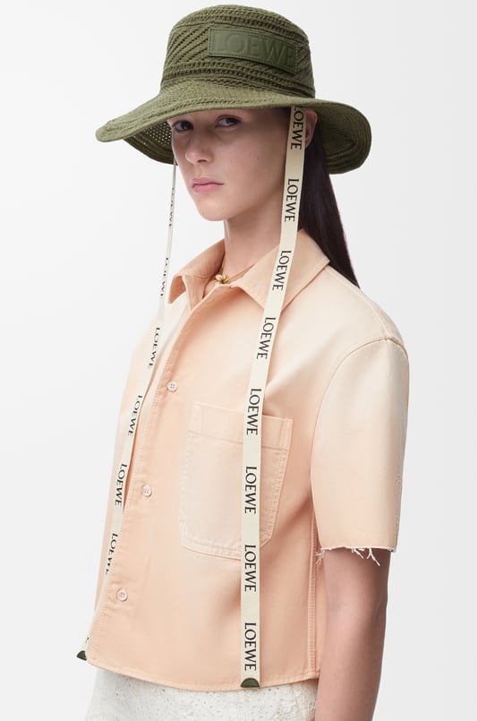 LOEWE Fisherman hat in cotton Dark Khaki