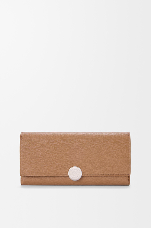 LOEWE ペブル コンティネンタルウォレット（ミニグレインカーフ） モカ