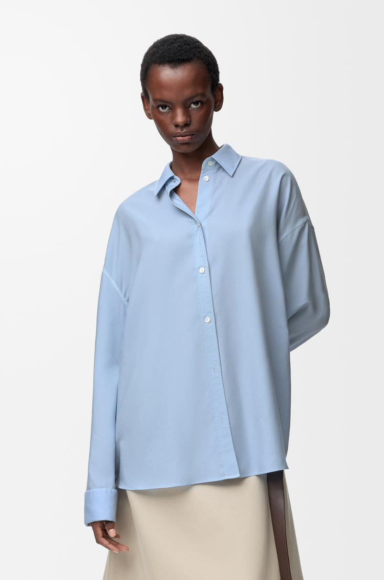 LOEWE Shirt in wool and silk Blue