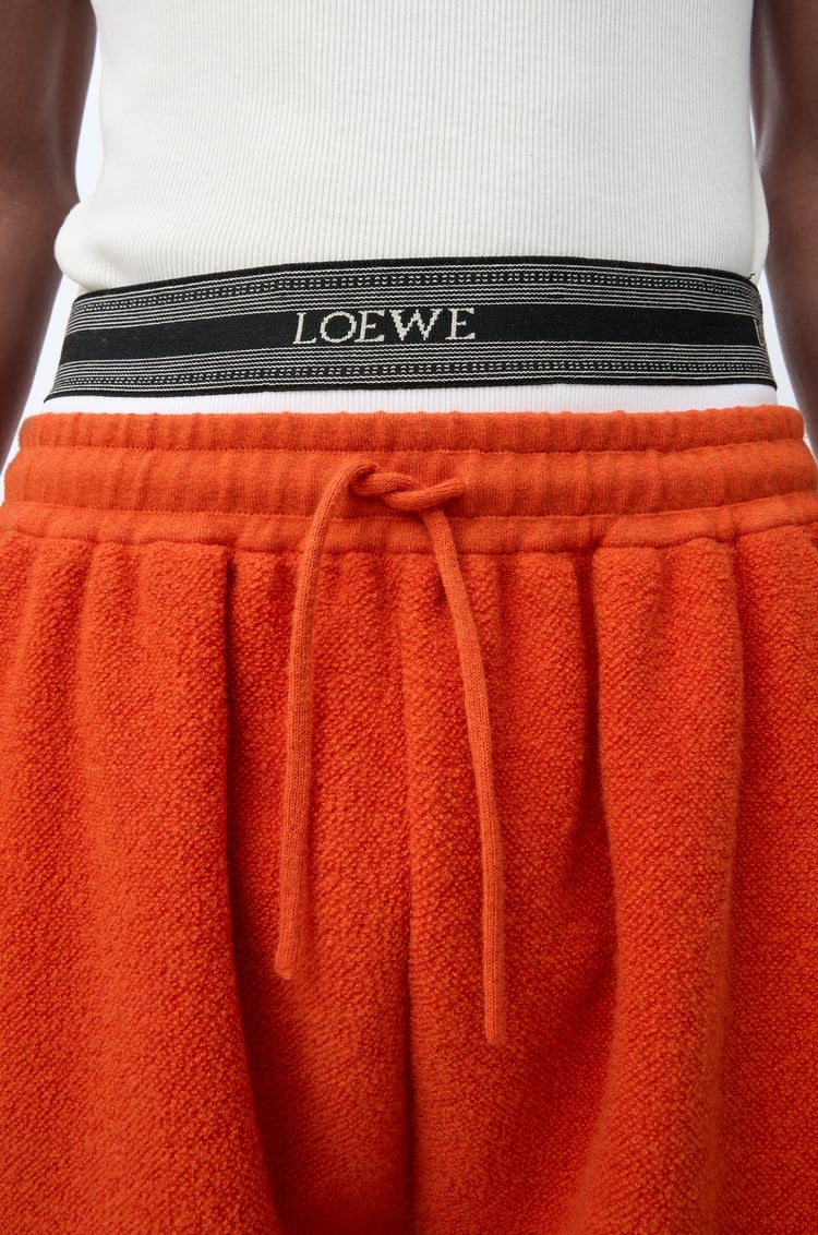 LOEWE Short en laine mélangée Orange/Blanc