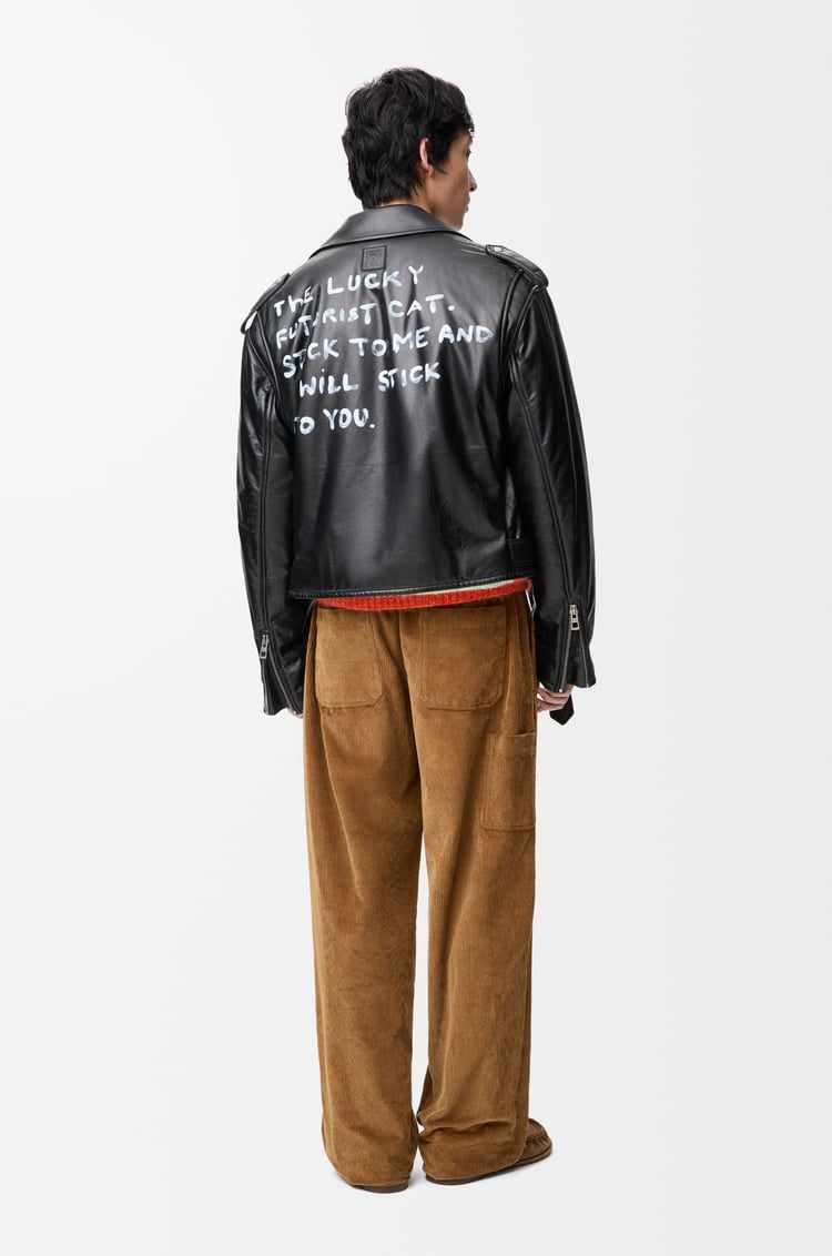 LOEWE Chaqueta biker en piel napa de cordero Negro