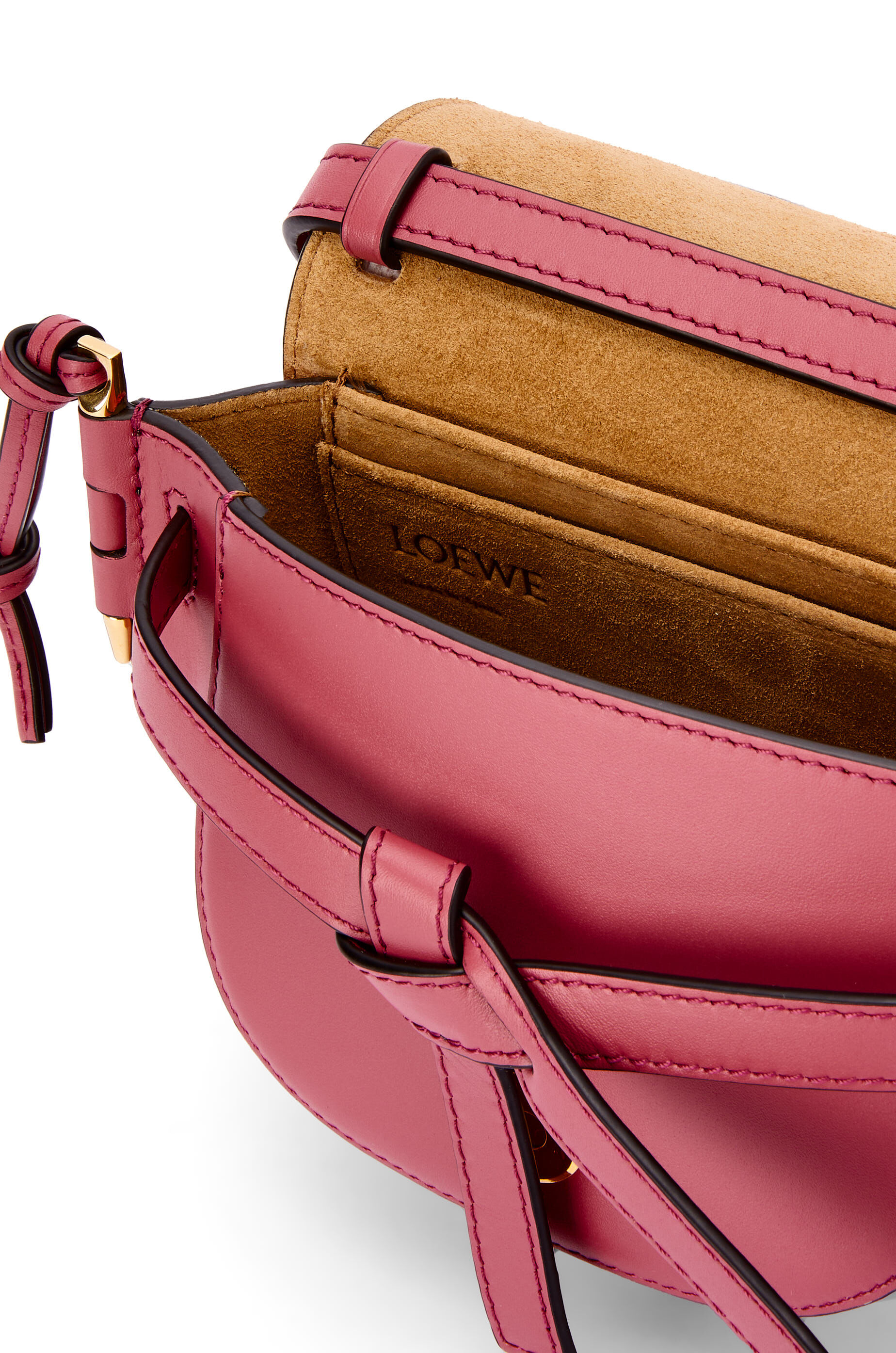 Mini Gate Dual bag in soft calfskin and jacquard Plumrose LOEWE